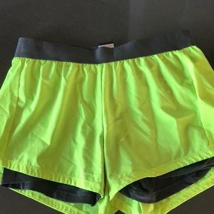Neon Nike shorts with compression shorts!